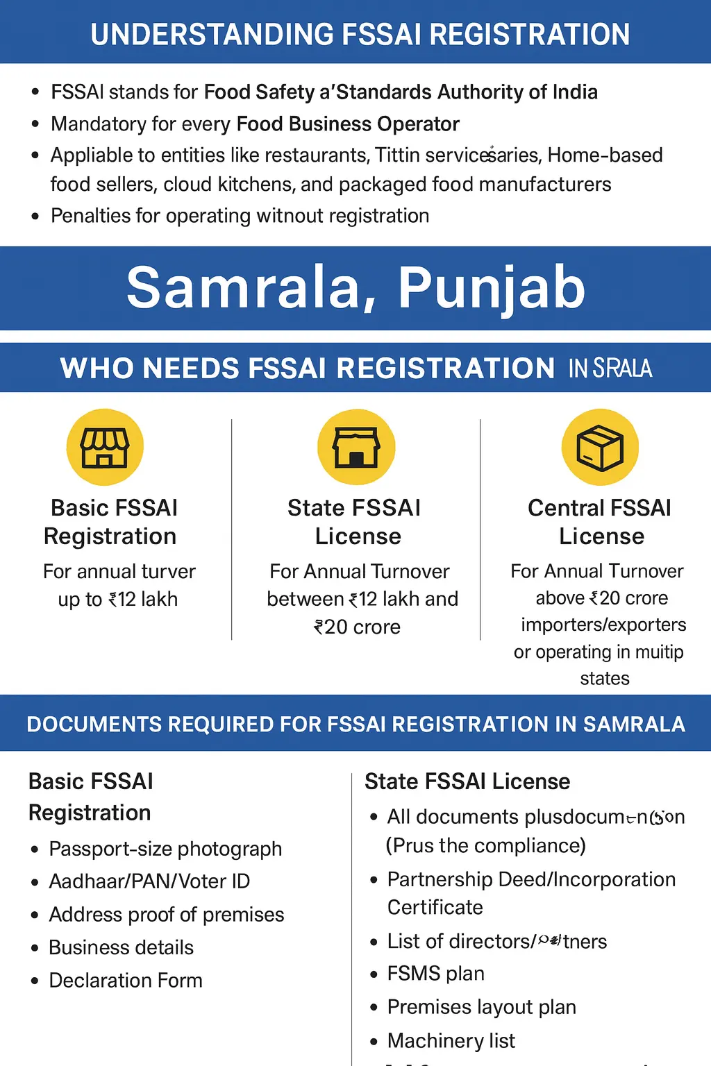 FSSAI REGISTRATION IN SAMRALA